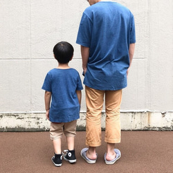 『夏の福袋』親子コーデ インディゴ天竺のビッグシルエットTシャツ[親子セット] 3枚目の画像