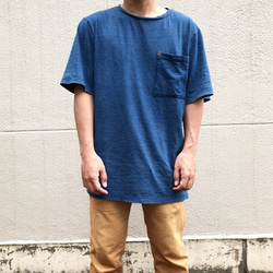 『夏の福袋』親子コーデ インディゴ天竺のビッグシルエットTシャツ[親子セット] 5枚目の画像