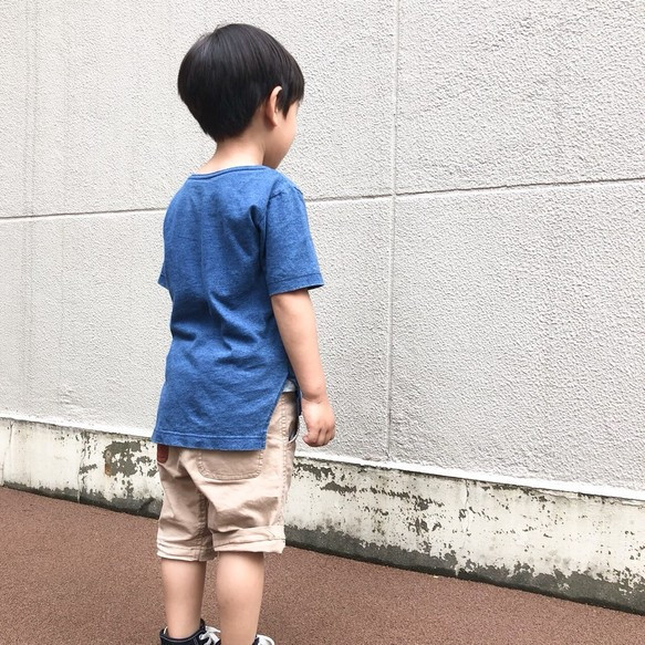 『夏の福袋』親子コーデ インディゴ天竺のビッグシルエットTシャツ[親子セット] 6枚目の画像