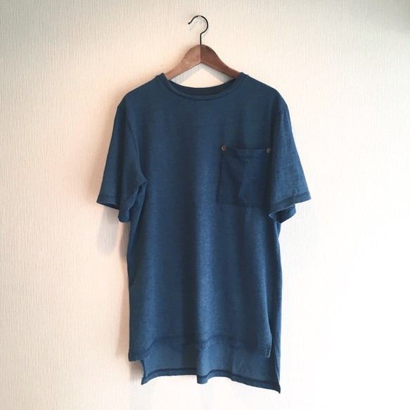 『夏の福袋』親子コーデ インディゴ天竺のビッグシルエットTシャツ[親子セット] 10枚目の画像