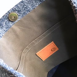 新顏色“真正的皮革”安哥拉絲絨和超厚油Nume圓形手提袋[海軍] 第4張的照片