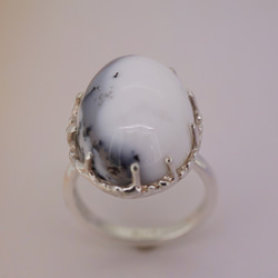 silver デンドリティックオパール 指輪 4枚目の画像