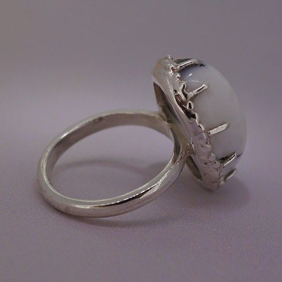 silver デンドリティックオパール 指輪 6枚目の画像