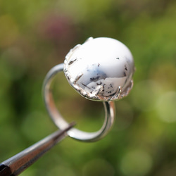 silver デンドリティックオパール 指輪 2枚目の画像