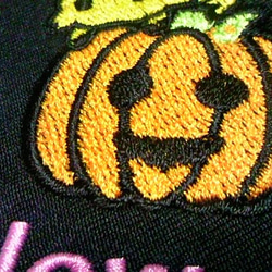 かわいいトラとかぼちゃハッピーハロウィン刺繍ワッペン/秋 寅 トラ 虎 2枚目の画像