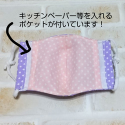 ♡送料無料♡ 立体マスク 子供用  ポケット付き 水玉 洗濯可 2枚目の画像