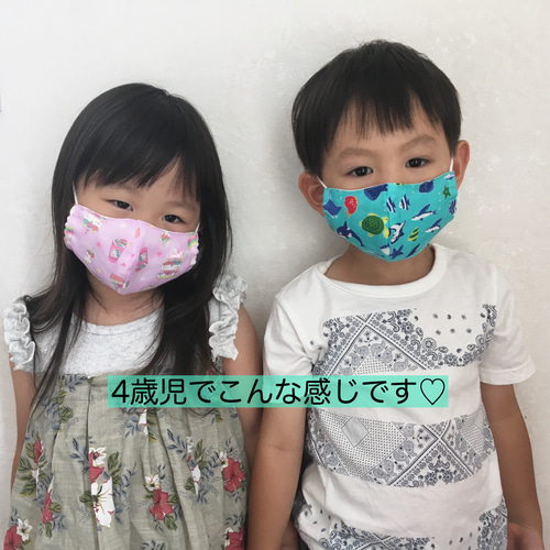 送料無料】選べる立体マスク ダブルガーゼ 小学生 幼児 子供用 恐竜 車  