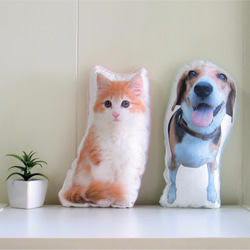 犬　猫　ペット　クッション　ぬいぐるみ　インテリア　メモリアル　プレゼント　オーダーメイド　画像　写真　名前　唐草022 7枚目の画像
