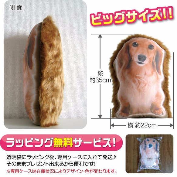 ビッグサイズ　犬　猫　ペット　ダックス　クッション　ぬいぐるみ　メモリアル　プレゼント　オーダーメイド　写真　フサc 5枚目の画像
