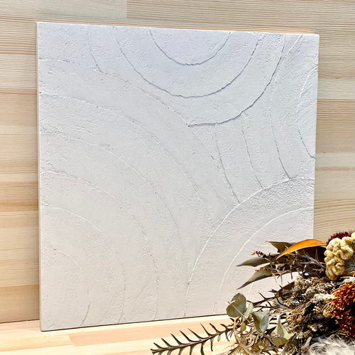 ZEN GARDEN』アートパネル 漆喰 ベージュ ホワイト 30cm×30cm