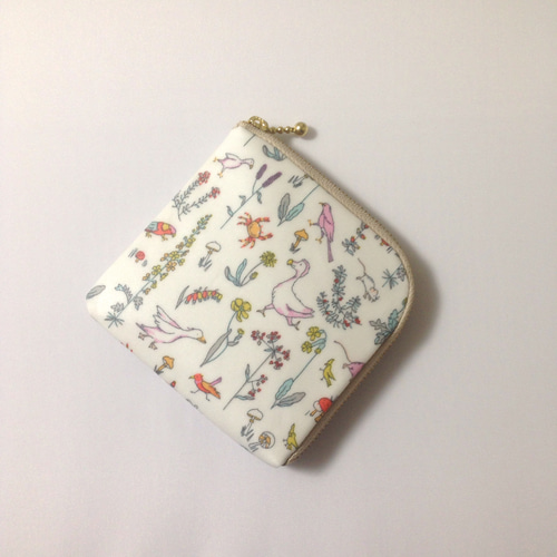 リバティプリント　ハンドメイド　カチコチ長財布　ミシェル 選べる＊ラミネート＊ L字ファスナー長財布 10×20㎝ 11×21