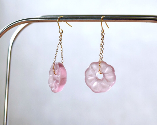 open flower _p＊ガラスイヤリング , ピアス ピアス（フック・チェーン