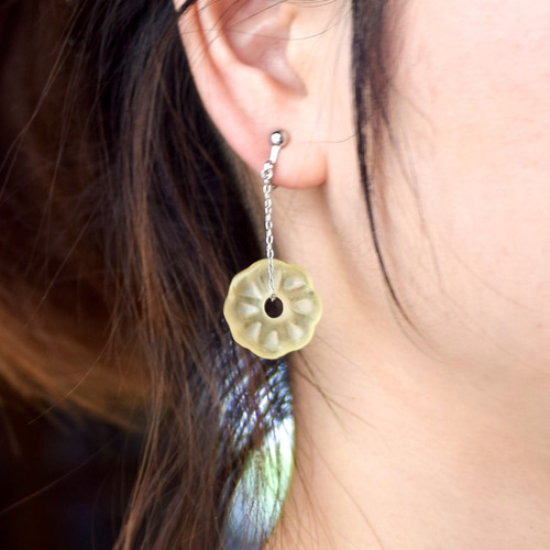 open flower _p＊ガラスイヤリング , ピアス ピアス（フック・チェーン