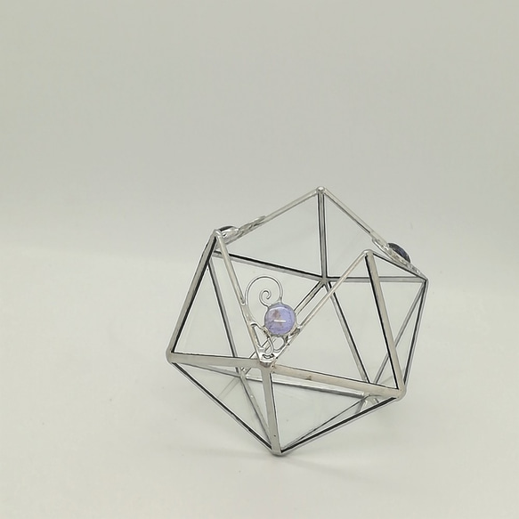 ステンドグラス・20面体型テラリウム・ガラスポット 6枚目の画像