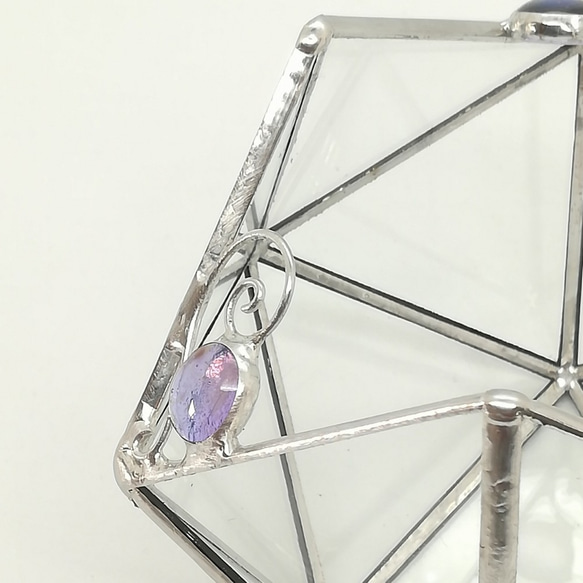 ステンドグラス・20面体型テラリウム・ガラスポット 9枚目の画像