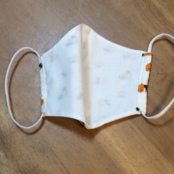 送料無料　即日発送　かわいい　立体布マスク　ハンドメイド マスク ねこ  パンプキン 薄手 ハロウィン 4枚目の画像
