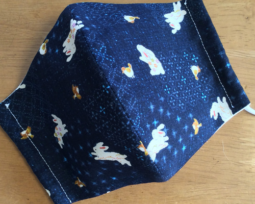 ハンドメイド立体マスク ゆめかわうさぎ パーツ入り キッズインナー