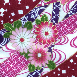 送料無料　立体 布マスク　ハンドメイド マスク かわいい 花柄 和柄  和風 和模様  桜 牡丹 赤系(裏地白) 4枚目の画像