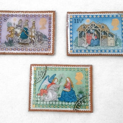 クリスマス切手ブローチ＊受胎告知＊イギリス 3枚目の画像