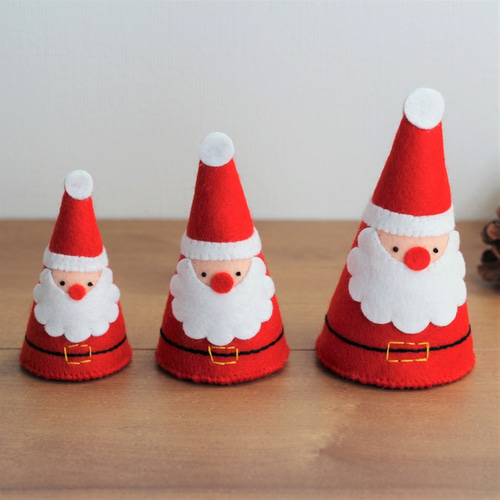 並んでサンタ！クリスマスの置物 クリスマスツリー fufu atelier 通販