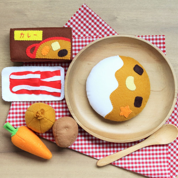 カレーライスを作ろう！フェルトおままごとセット おもちゃ・人形 fufu