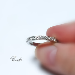 シルバー台／クリスタル スワロフスキー ハーフエタニティリング 指輪