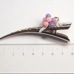 お花のヘアクリップ　小　ピンク＆紫 4枚目の画像