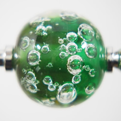 しゅわしゅわとんぼ玉のかんざし　緑×オリーブ色 2枚目の画像