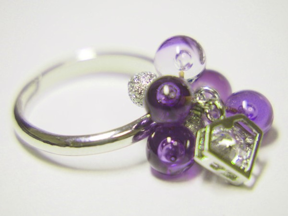 ダイヤのリング　紫 4枚目の画像
