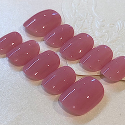 アンティーク ローズピンク ネイルチップ 付け爪 ワンカラーネイル 2枚目の画像