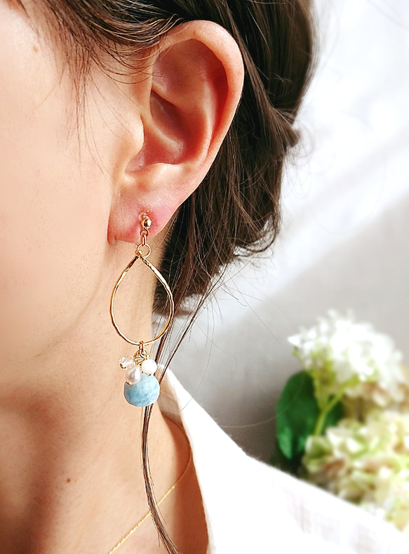 レア！カラー ラベンダーケシ淡水真珠のスタッドピアス | 燈花