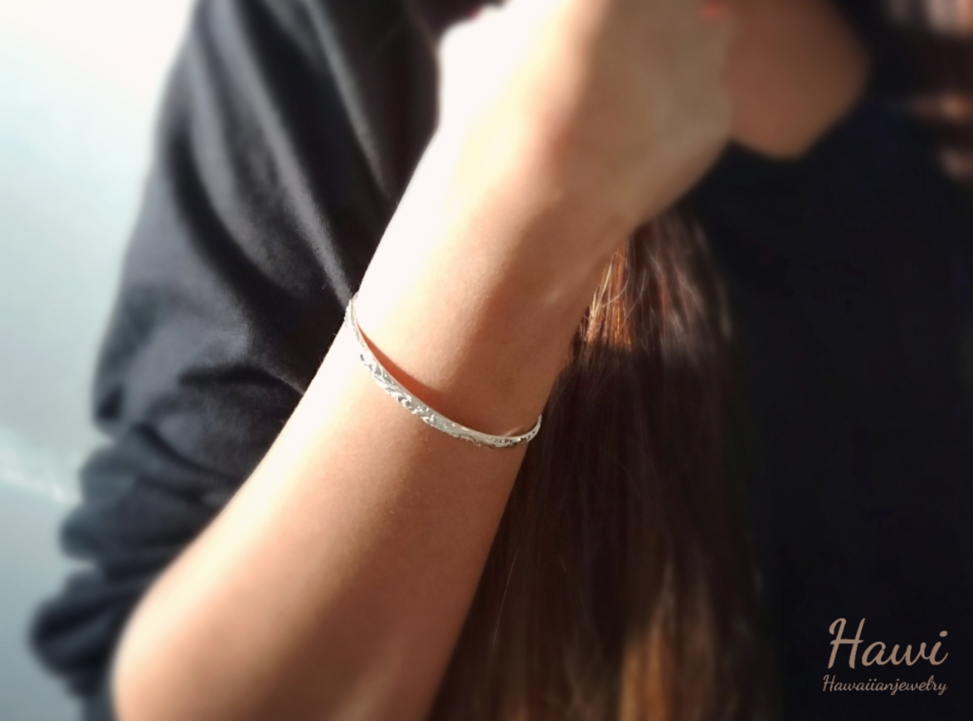 ハワイアンジュエリーバングル(4mm/Bオープン・Silver950)