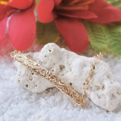 ハワイアンジュエリー/K10YG/シンプルバーブレスレット | ハワイアン