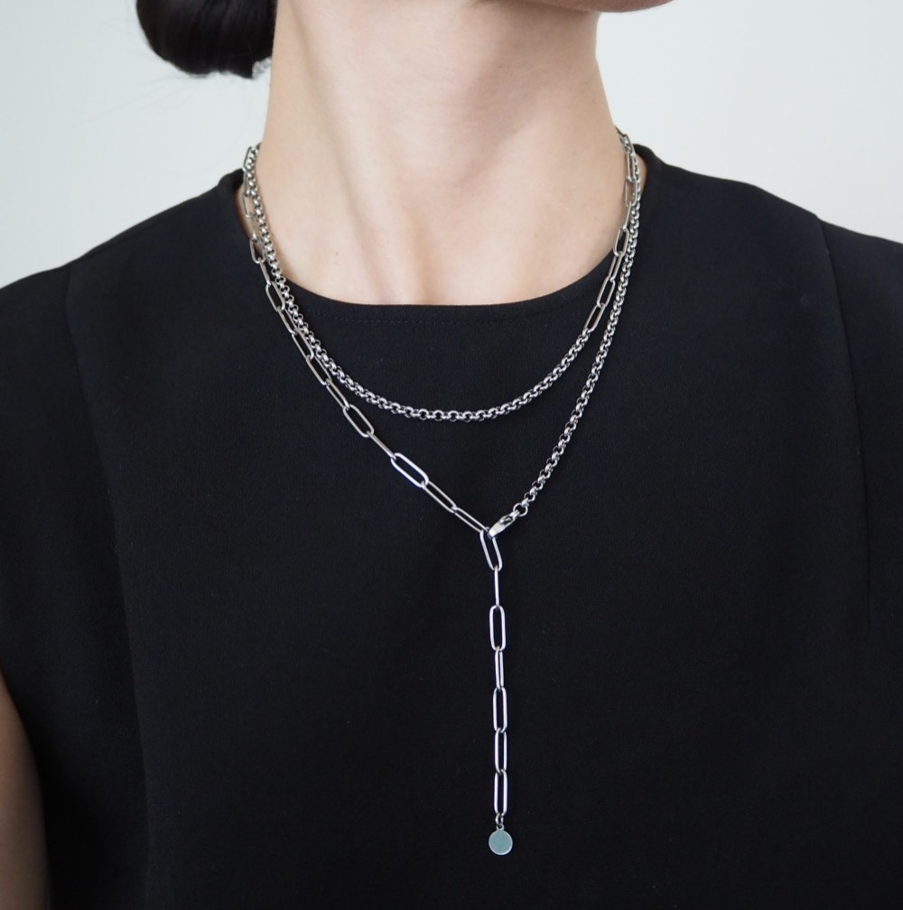 サージカルステンレス バイチェーン 95cm ロングネックレス