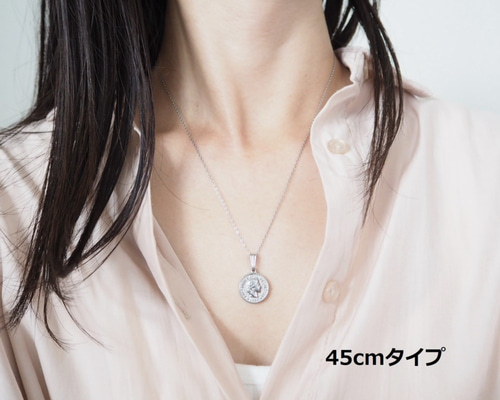 MASU コインモチーフネックレス　シルバー　巾着袋付き　アクセサリー MASU コインモチーフネックレス シルバー 巾着袋付き