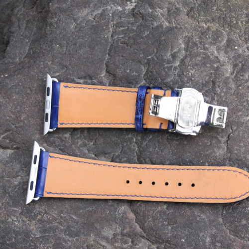 高級ワニ革使用Apple Watchワニレザーベルト 腕時計ベルト