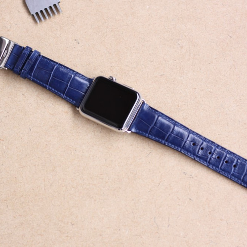 高級ワニ革使用Apple Watchワニレザーベルト 腕時計ベルト