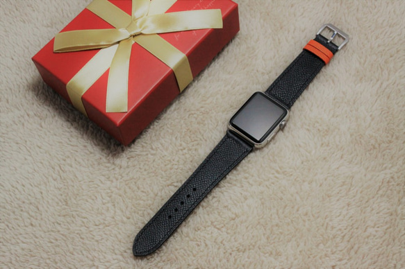 高級革使用Apple Watchレザーベルト 腕時計ベルト レザーバンド　腕時計バンド D1　高級金具付け 2枚目の画像