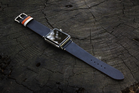 高級革使用Apple Watchレザーバンド レザーベルト 腕時計ベルト 腕時計バンド　D14　高級金具付け 3枚目の画像