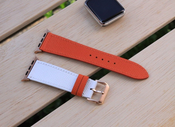 高級革使用 AppleWatchレザーベルト 腕時計ベルト レザーバンド　腕時計バンドD7 高級金具付け　 1枚目の画像