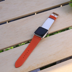 高級革使用 AppleWatchレザーベルト 腕時計ベルト レザーバンド　腕時計バンドD7 高級金具付け　 2枚目の画像