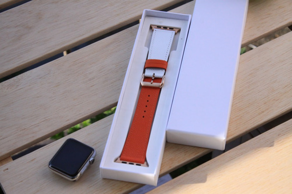 高級革使用 AppleWatchレザーベルト 腕時計ベルト レザーバンド　腕時計バンドD7 高級金具付け　 6枚目の画像