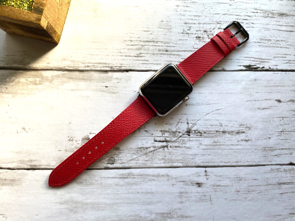 高級革使用Apple Watch　エプソンレザーベルト　レザーバンド　腕時計ベルト　D16 高級金具付け