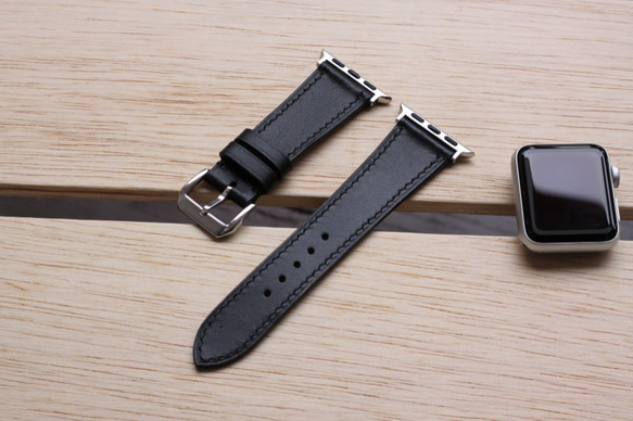 高級革使用Apple Watchレザーベルト レザーバンド　腕時計ベルト D26 高級金具付け 1枚目の画像