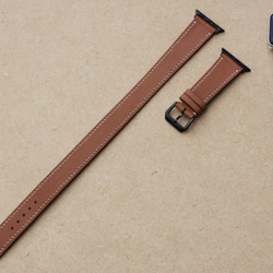【新作】高級革使用Apple Watch 2重巻きタイプレザーベルト 腕時計ベルト　バンド L1 高級金具付け 5枚目の画像