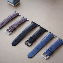 【新作】高級革使用Apple Watchスティングレイ　エイ革　D79 レザーバンド レザーベルト 腕時計ベルト　バンド 7枚目の画像