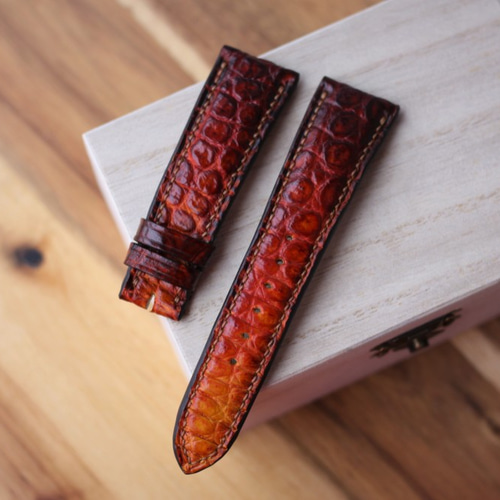 ワニ革使用Apple Watchワニレザーバンド 腕時計ベルト レザーベルト