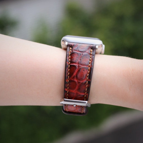 ワニ革使用Apple Watchワニレザーバンド 腕時計ベルト レザー ワニ革使用Apple Watchワニレザーバンド 腕時計ベルト レザー