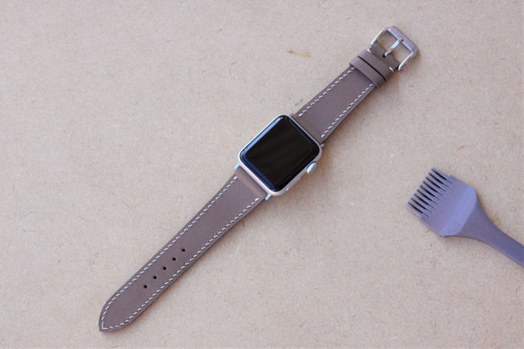 高級革使用Apple Watchレザーベルト　時計ベルト　レザーバンド　D64 高級金具付け・すぐに発送 6枚目の画像