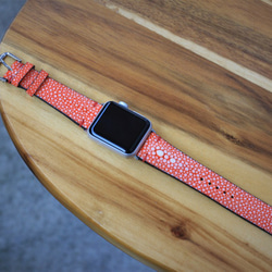 【新作】高級革使用Apple Watchスタースティングレイ　エイ革　レザーバンド　時計ベルト D71 7枚目の画像